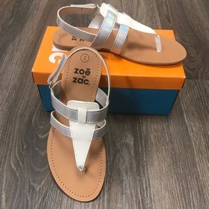 Girl’s Sandals (Size 2) NWT- white/silver